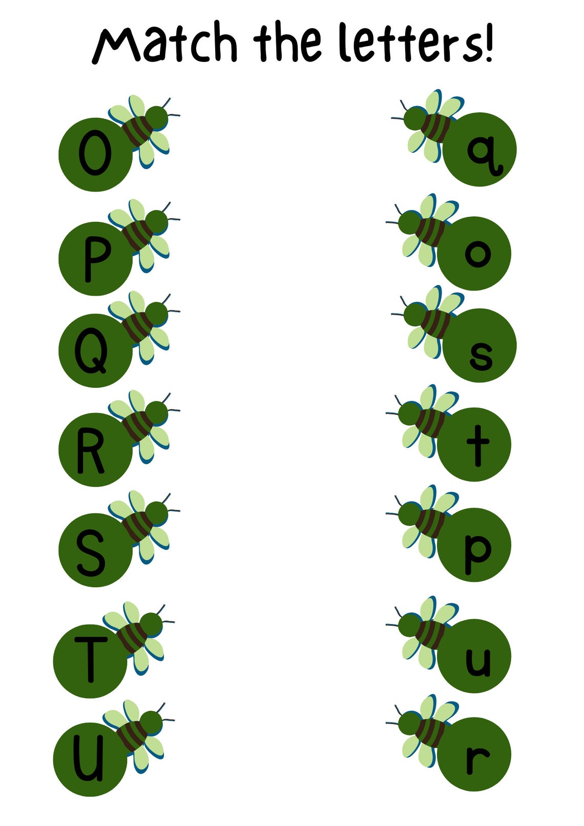 Printable Match the Alphabet Worksheets for Preschool, Kindergarten ...