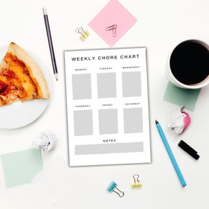 Printable  Creative Weekly Chore Chart Household Planner, Weekly Schedule, Planner Template, Digital Download, Instant Download