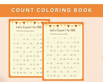 Printable Number Counting, Tracing, Identification Worksheets: 1-100 Worksheets for Preschool, Kindergarten, Homeschool Digital Download