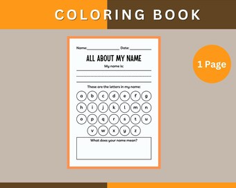 Custom Name Coloring Page, Printable Tracing Activity (Digital Download)