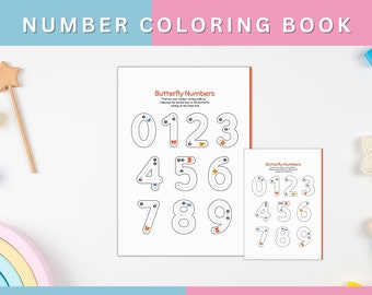 Number Tracing Coloring Book for Kids (Printable Coloring Sheet)