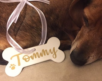 Personalized Dog Bone Ornament for Pet Parent or Dog Lover