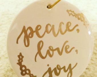 Personalized White Flat Circle Ornament