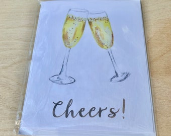 Greeting Card - Cheers! Blank card for any occasion (Bridal Shower, Birthday, Holiday, etc..)