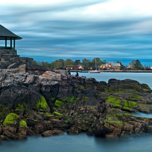 Rocky New England Shoreline, Long Island Sound, Westchester, Larchmont, New York, Photography Print, Wall art by James Katt Photography