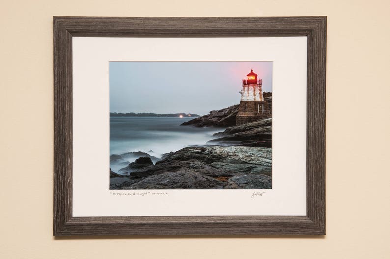 Misty Castle Hill Light, Newport Rhode Island, Light House, New England