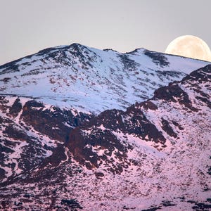 Setting Moon, Rising Sun Over Rocky Mountain National Park, Snowy, RMNP, Signed Photography Print, Wall Art by James Katt Photography