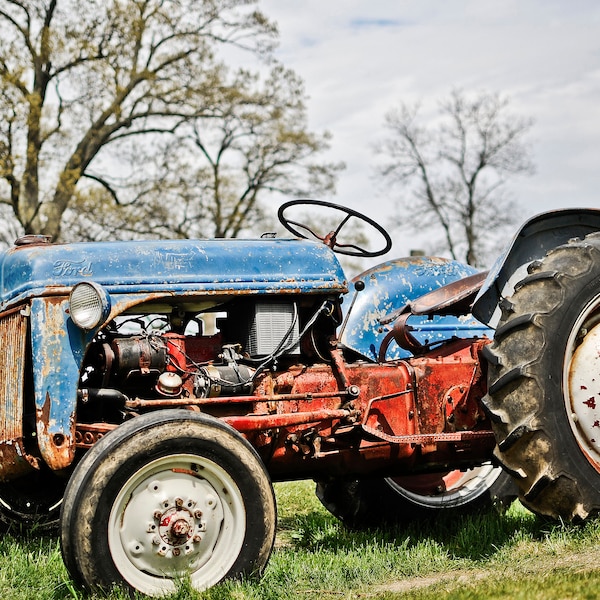 Old Ford Tractor, Country Farm, Americana, Upstate, New York, Photography Print, Signed Wall Art by James Katt Photography