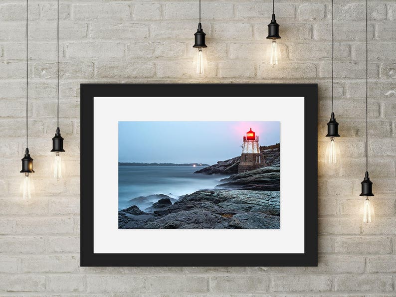 Misty Castle Hill Light, Newport Rhode Island, Light House, New England