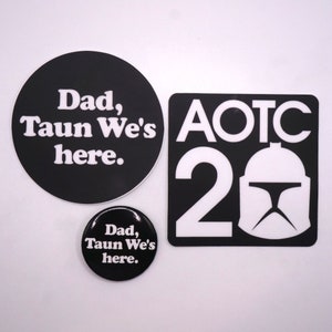 AOTC 20th Anniversary Sticker & Button Set