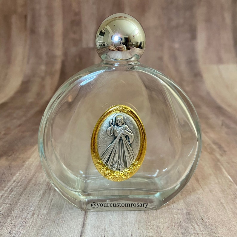 Glass Holy Water Bottles Metal Gold Made in Italy - Etsy