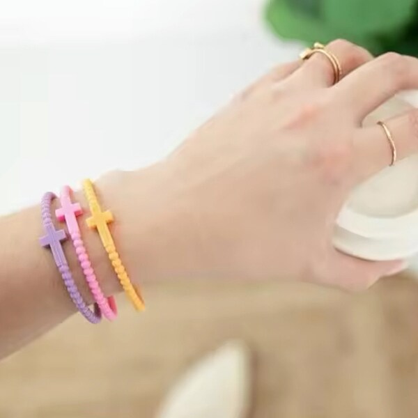 Kids Cross Stretchy Bracelets Etsy