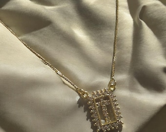 Kristall Kreuz Anhänger Halskette, vergoldet, Zirkonia Steine, religiöses Geschenk für sie, Schutz, katholischer Glaube Schmuck, Christentum