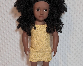 VESTIDO DE MUÑECA DE 18" ~ Diseño floral con flores amarillas ~ American Girl ~ Our Generation