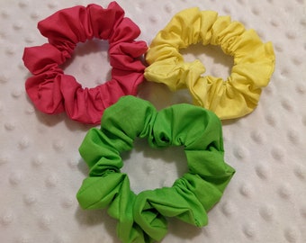 SUMMER NEON SCRUNCHIE Paquete de 3 ~ Accesorios para el cabello ~ Lazos para el cabello
