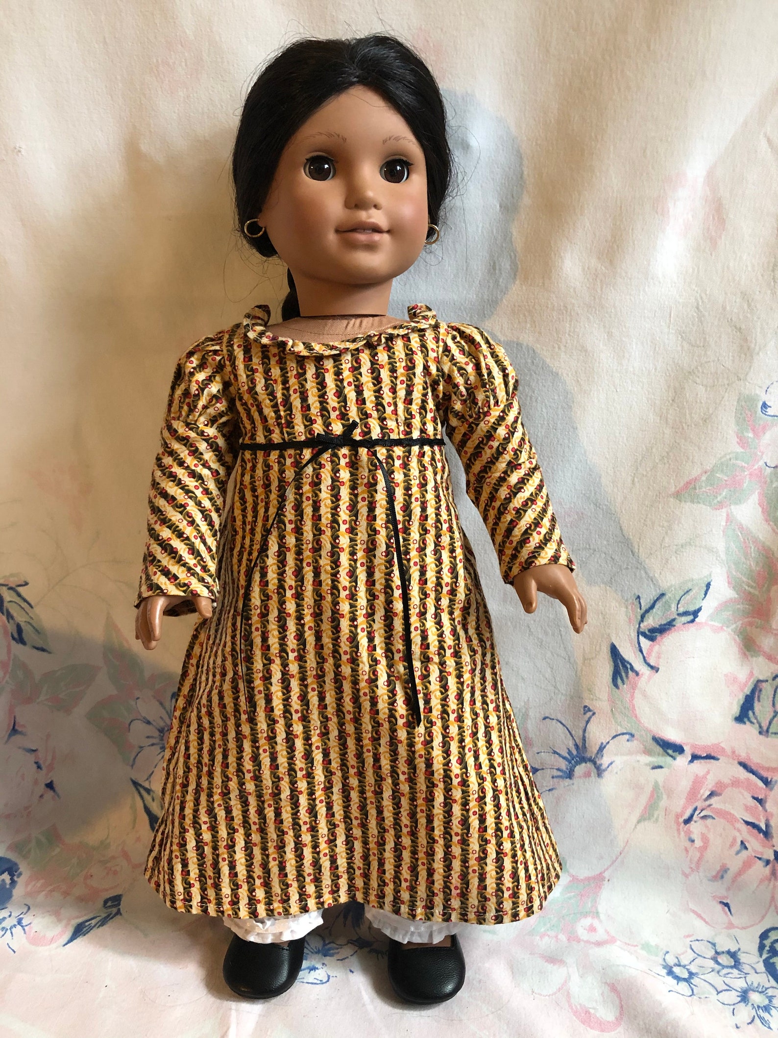 American Girl Doll Josefina Christmas Outfit Gold Dress White Etsy