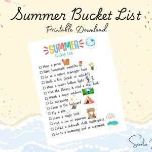 Summer Bucket List for Kids, Summer Break Activities, Vacation Planning, Summer Activity List, Kids Summer Checklist