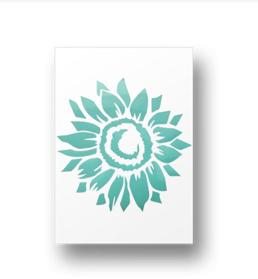 Sunflower Vinyl Car Decal Sunflower Decal Sunflower Car Etsy