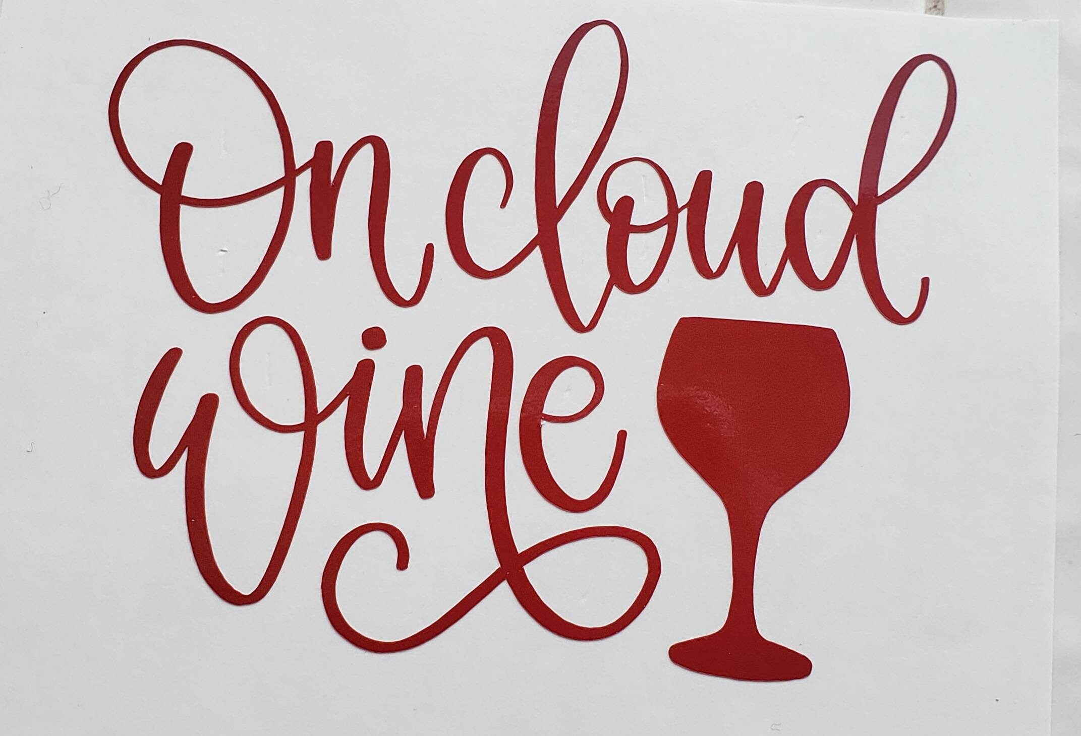 On Cloud Wine Decal for Wine Bottles. Wine Decals | Etsy