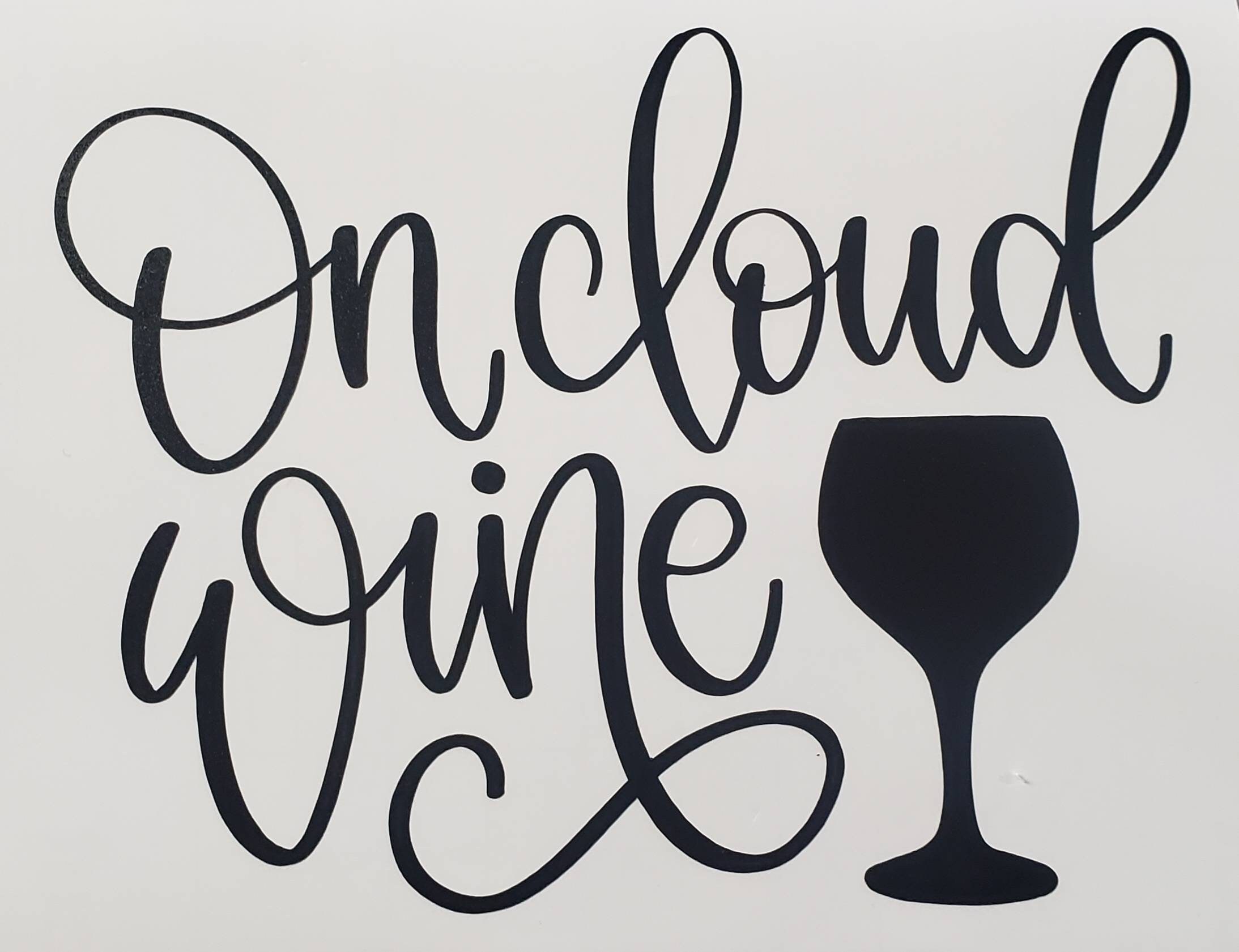 On Cloud Wine decal for wine bottles. Wine decals Etsy