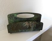 Heintz Green Verde arts and crafts Letter Holder trees