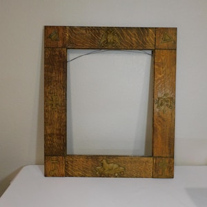 Arts and crafts Oak frame with Symbols Free Masons