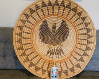 Huge Navajo Wedding Basket with Eagle Design