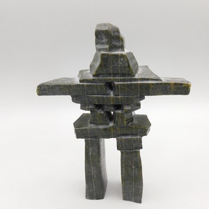 Johnny Poetoogook carved Inuit Inukshuk Figure