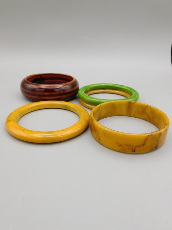 Five Bakelite Bangles Mid century modern - image 7