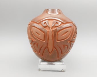 Daniel Begay Santa Clara Pottery Butterfly Vase