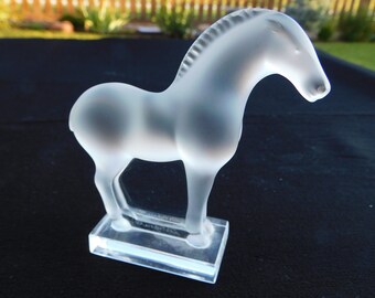 Charming Lalique France frosted Horse figure