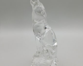 Vintage Lenox Howling Wolf Crystal Figure Signed and dated