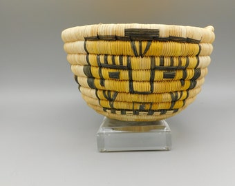 Vintage Hopi Second Mesa Basket with Kachina