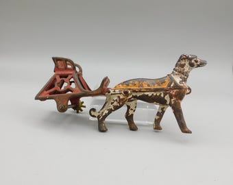 Cast Iron Dog and Cart 1920's incomplete
