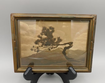 Arts and crafts Lone Tree with oak frame