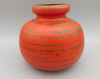 West German Pottery Scheurich Mid century orange vase