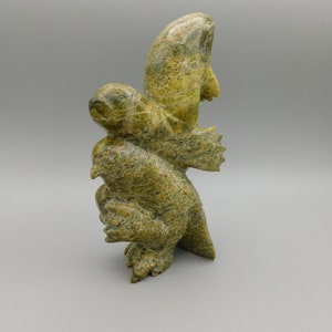 Inuit Carving By Ning Ashoona Seal Bird and Young