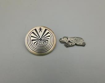 Selina Weaver Hopi Jewelry pendant necklace Man in Maze