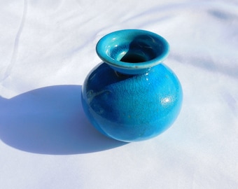 Beautiful Blue Denmark pottery vase/candleholder Herman Kahler