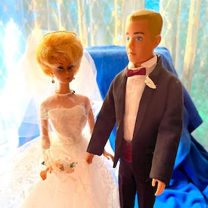 1961 Barbie Doll Bride Ken Doll Groom- With Multiple Honeymoon