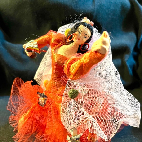 Rare Vintage 1960’s Handmade Spanish Flamenco Gypsy Doll by Layna