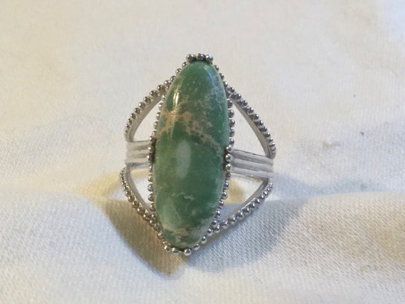 Green Fuchsite Sterling Silver 925 Ring-Size 7 - image 1