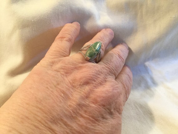 Green Fuchsite Sterling Silver 925 Ring-Size 7 - image 7
