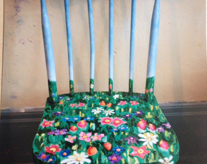 Flower Garden Handpainted Chair Etsy