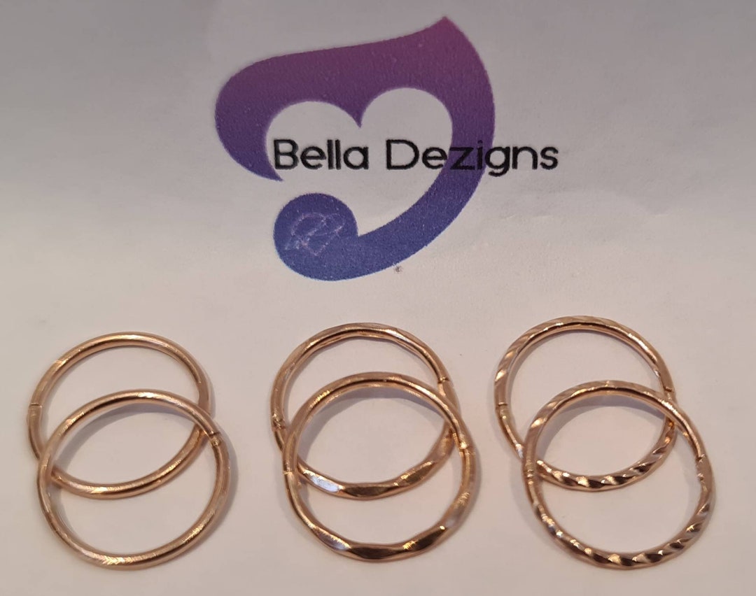 Bevilles 14mm Sleeper Earrings in 9kt Rose Gold main image 0
