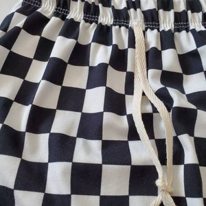 Checker Shorts, Baby, Toddler, Kids, Everyday Play Shorts, Black and White Checkered image 2