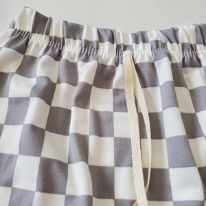 Checker Shorts, Baby, Toddler, Kids, Everyday Play Shorts, Black and White Checkered image 4