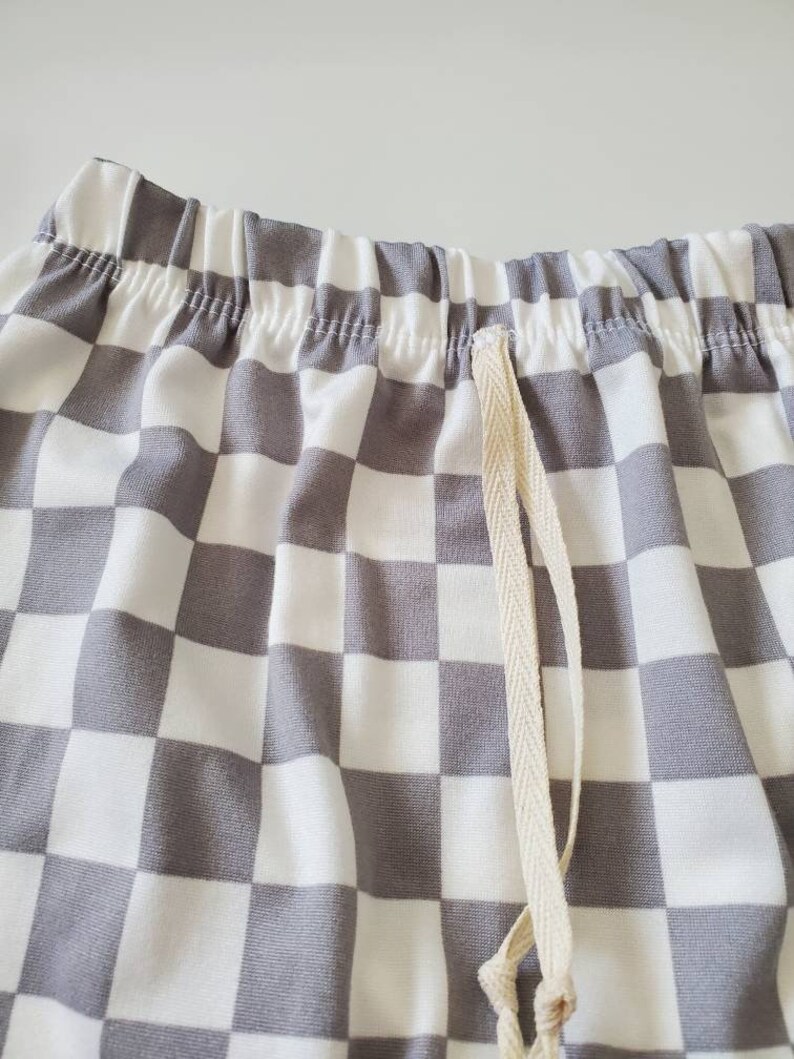 Checker Shorts, Baby, Toddler, Kids, Everyday Play Shorts, Black and White Checkered image 4