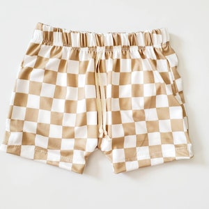 Checker Shorts, Baby, Toddler, Kids, Everyday Play Shorts, Black and White Checkered image 7