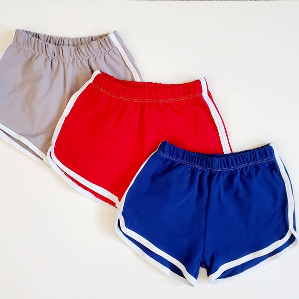 Track Shorts, Retro Kids Shorts, Baby Toddler Solid Colors Dolphin Shorts, Gym